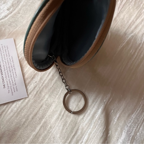 NEW Coach 60874 SEAHORSE Signature Zip Around Wristlet Wallet Clutch Keychain 4" - Picture 12 of 15